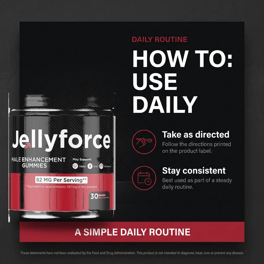 Jellyforce shown as a simple daily routine, from the seller's artwork