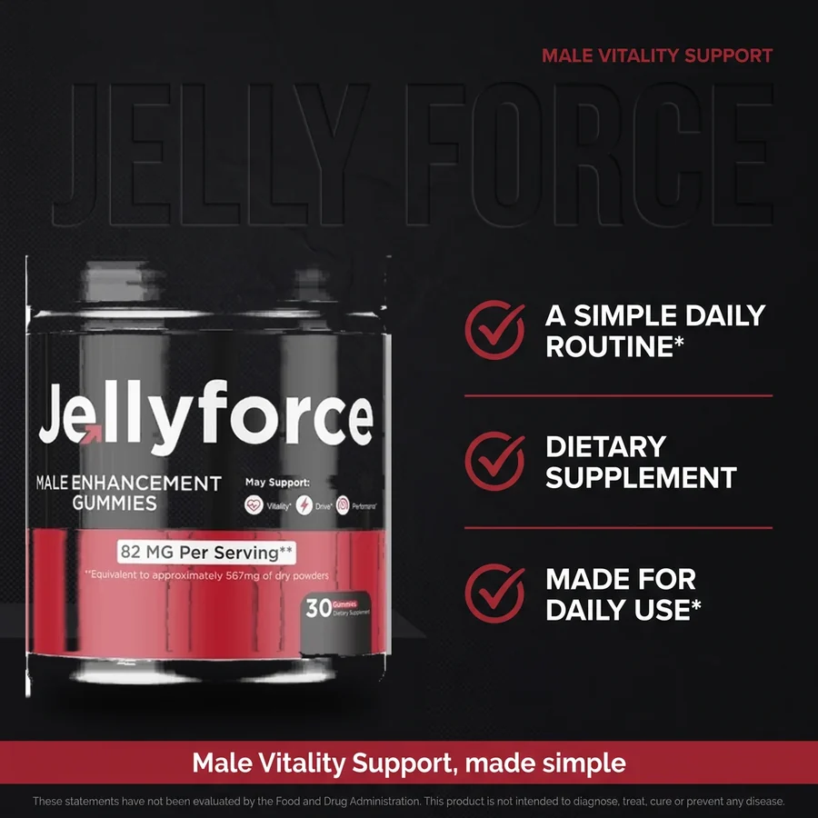 The seller's artwork presenting Jellyforce as a simple daily routine