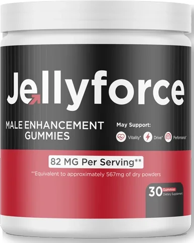 Jelly Force bottle front showing 82 mg per serving and 30 gummies